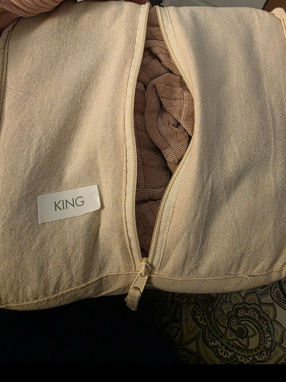 OAKE Textured King Duvet Cover in Brown